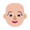 Woman- Medium-Light Skin Tone- Bald emoji on Microsoft